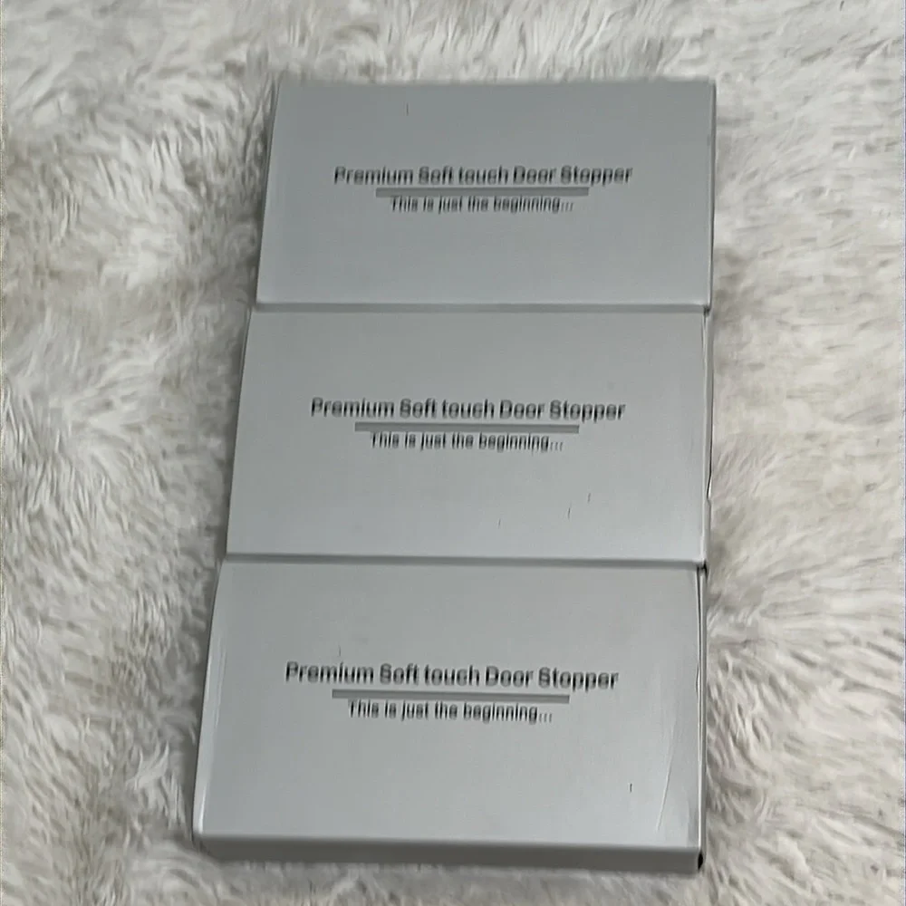 🌴 NWT Set of 3 Premium Soft Touch Door Stoppers in Brushed Nickel - Picture 3 of 3